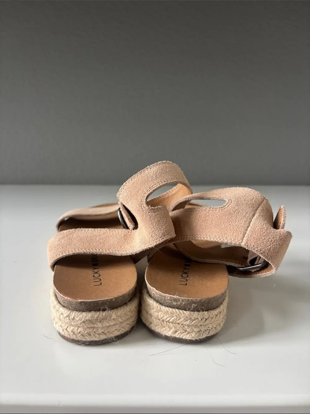 Lucky Brand Beige/Tan Espadrille Ankle Strap Sandals